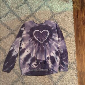 Urban Outfitters Purple Tie Dye Heart Crewneck